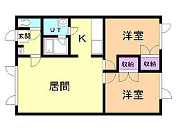 ハイブリッヂ2 2LDKの間取図画像