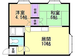 桂マンション 2LDKの間取図画像