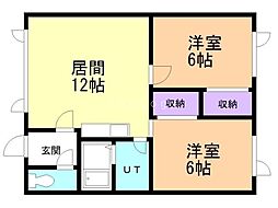 アルプス1号 2LDKの間取図画像