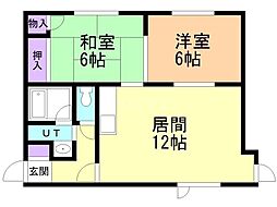 サンハイム春日2 2LDKの間取図画像
