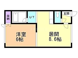 フォレストヒルズ 1DKの間取図画像