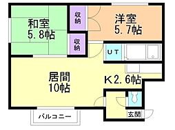 ファミールハウス 2LDKの間取図画像