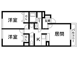 セレーノ壱番館 2LDKの間取図画像