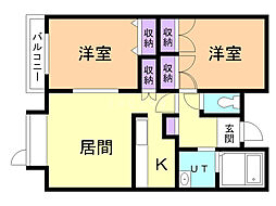 ひかりハイツ 2LDKの間取図画像