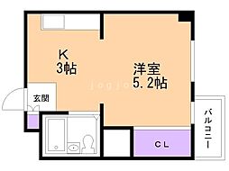 マリントピアクシロ 1Kの間取図画像