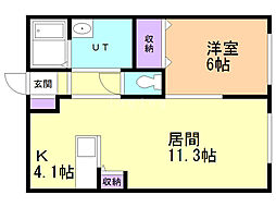コンフォートM 1LDKの間取図画像
