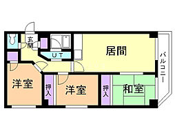 エレス若竹 3LDKの間取図画像