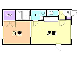 ミントミルキーウェイ 1LDKの間取図画像