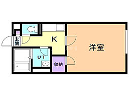 レオパレス景雲 1Kの間取図画像
