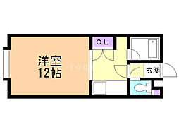 ベスパ芦野パート1 ワンルームの間取図画像