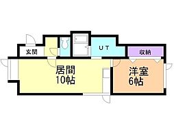 パイナップル 1LDKの間取図画像