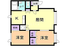 ハイツフランボワーズ 2LDKの間取図画像