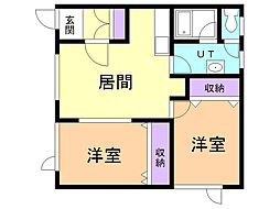 グランドール 2LDKの間取図画像