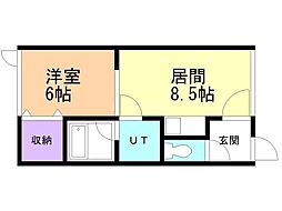 ラパンエフエム 1DKの間取図画像