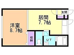 ウォームマンション 1LDKの間取図画像