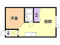 キャンパスオノA 1DKの間取図画像
