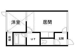 シャルマンbyURBAN 1LDKの間取図画像