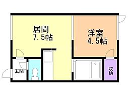 メール・アルタイル 1DKの間取図画像