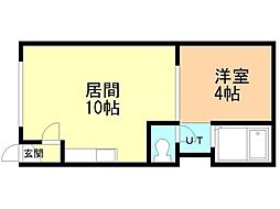 パークサイド貴 1LDKの間取図画像