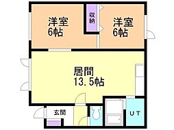 イー・エフ釧路壱番館 2LDKの間取図画像