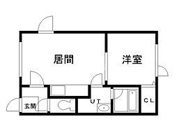 銀河 1LDKの間取図画像