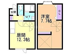 シティーハウスCOCO 1LDKの間取図画像
