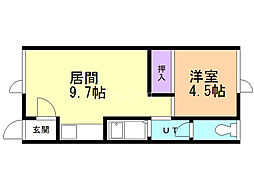 パークサイド 1DKの間取図画像