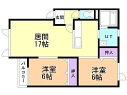 ひだまり 2LDKの間取図画像