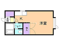 エレガンスハイツ ワンルームの間取図画像