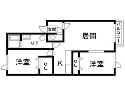 シティ・フォーラム2 2LDKの間取図画像