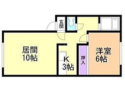 ハイセレス 1LDKの間取図画像