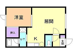 フリージアS 1LDKの間取図画像