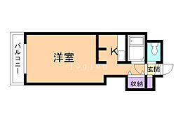 ロマーヌ釧路第三 1Kの間取図画像