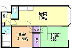 桂マンション 2LDKの間取図画像