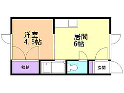 FBOX 1DKの間取図画像