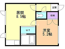 スタンチャリヴィエラ2 1LDKの間取図画像