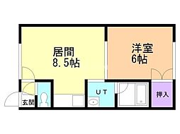 ウォームパレス 1LDKの間取図画像