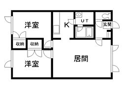 ハイブリッヂ2 2LDKの間取図画像