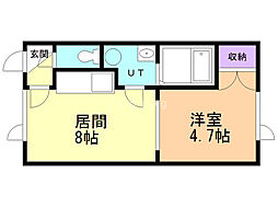 フェリス 1DKの間取図画像