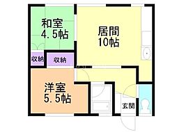 喜代丸ハイツ 2LDKの間取図画像