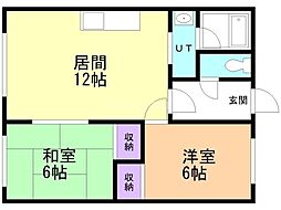 ハイネス・フランセ 2LDKの間取図画像