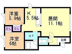 間取図画像 2LDK