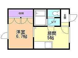 ドリームヒルズ32 1DKの間取図画像