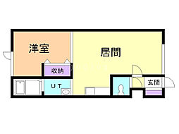 ハイツ大樹1 1LDKの間取図画像