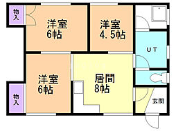 ハイツにしむら 3DKの間取図画像
