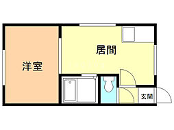ファイブヤード,川北 1DKの間取図画像