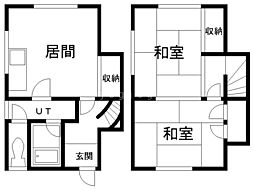 畠山ハイツ 2DKの間取図画像