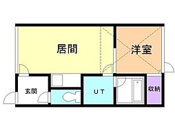 ブランノワールbyURBAN 1DKの間取図画像