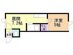 ハウスオブユース 1DKの間取図画像