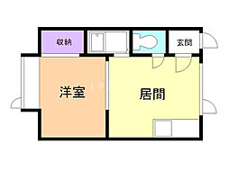 エレガンスハイツ 1DKの間取図画像